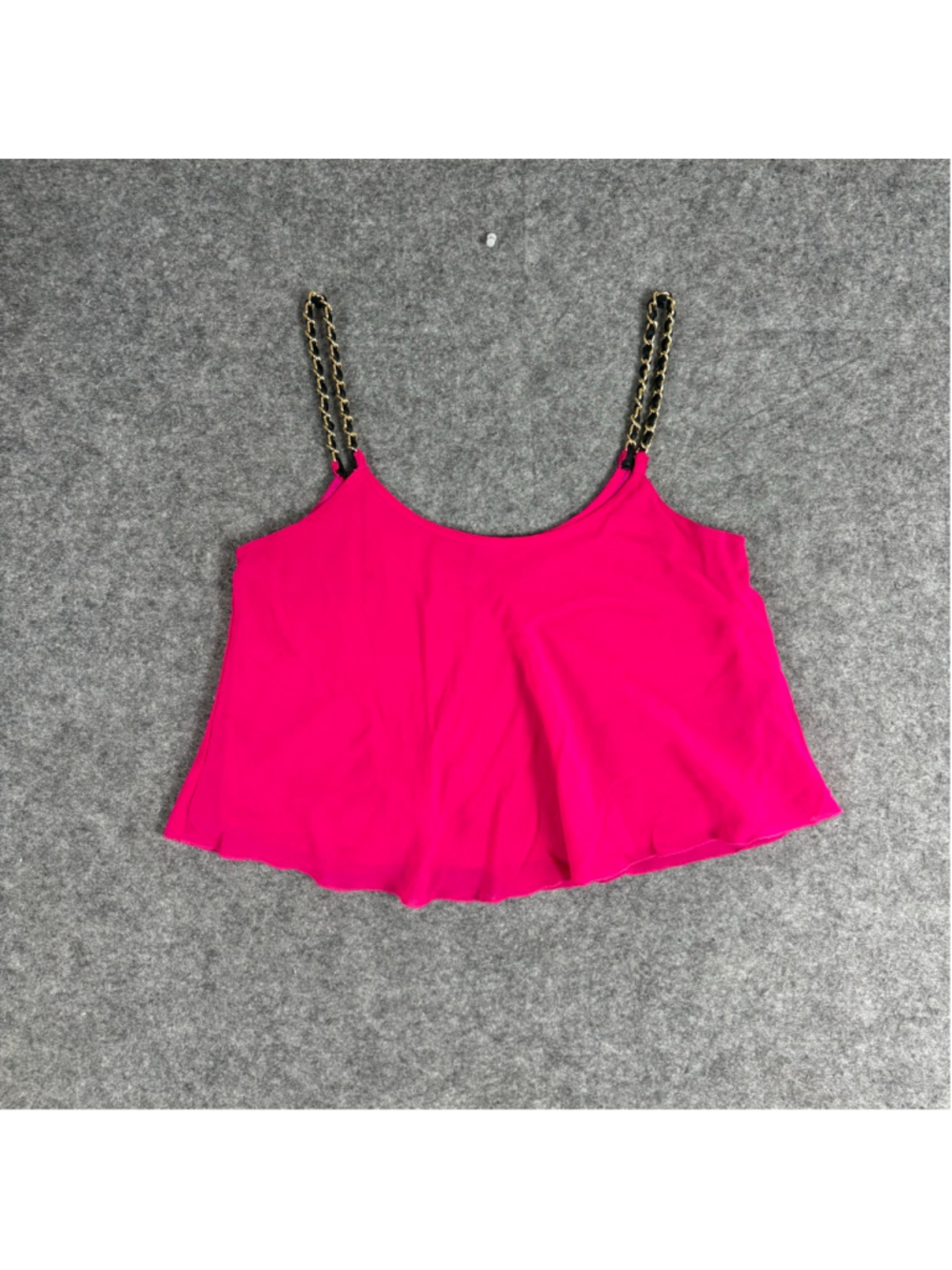 Charlotte Russe M Hot Pink Chain Strap Crop Tank Top Y2K Barbiecore - Picture 7 of 9